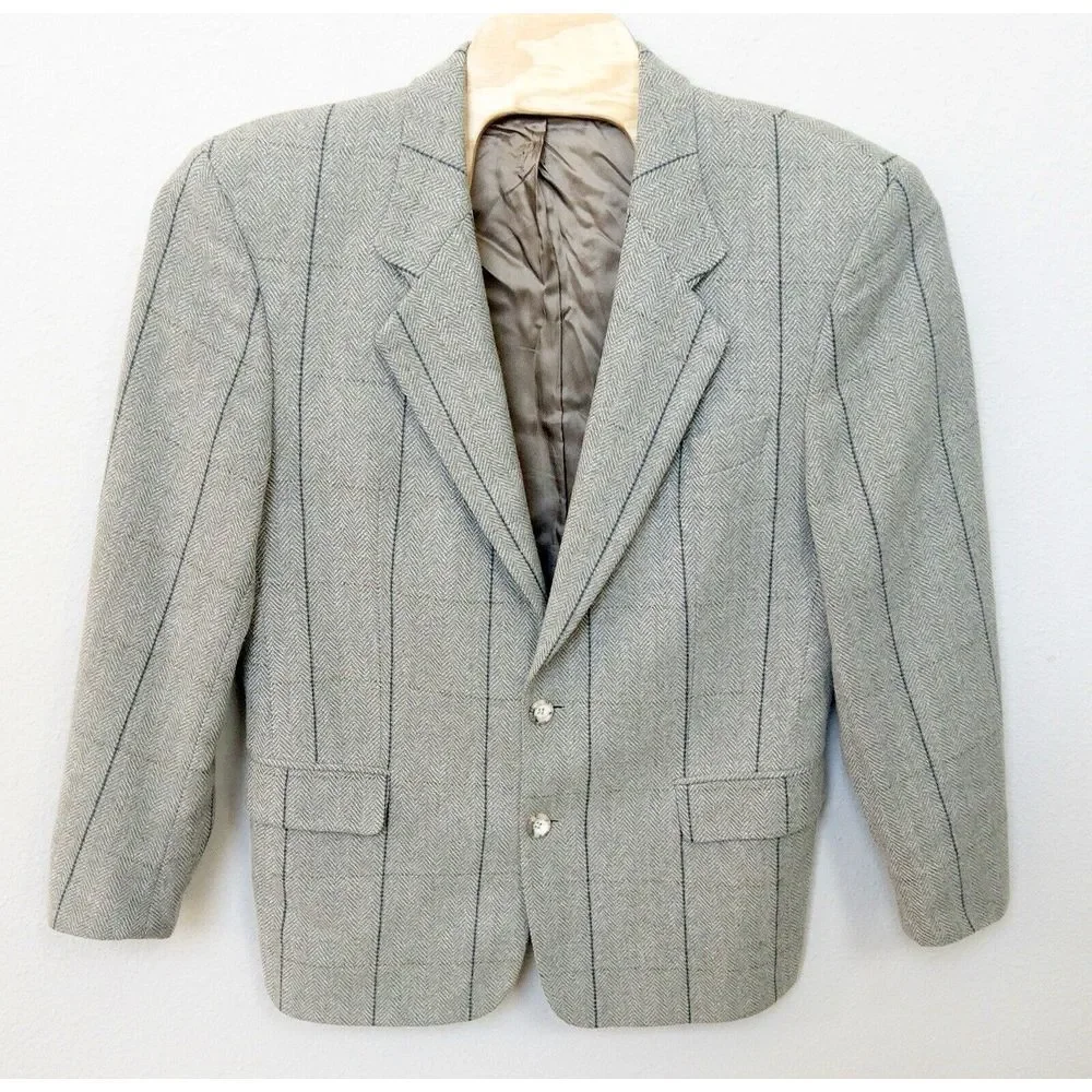 Vintage Hugo Boss‎ Sports Coat 100% Wool Swiss Made Mens 40R